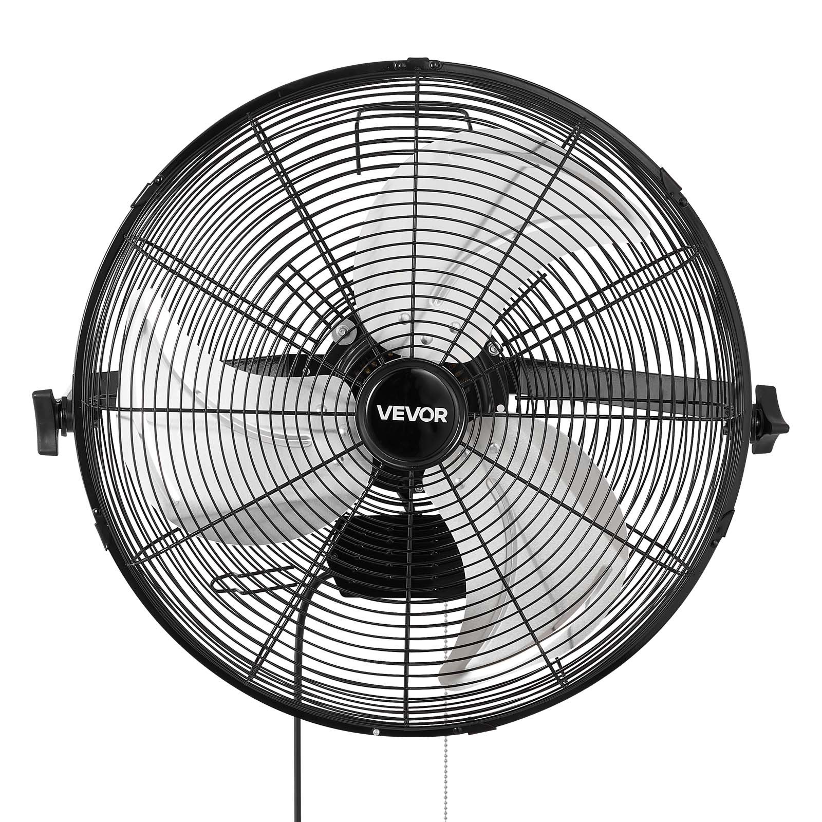VEVOR Wall Mount Fan, 18 in Wall Mounted Hanging Fan, 3-Speed, Long Airflow Distance, Adjustable Rotation Angle, Mechanical Control, Powerful for Industry, Commercial, Garage, Workshop, Gym, 2 Pack