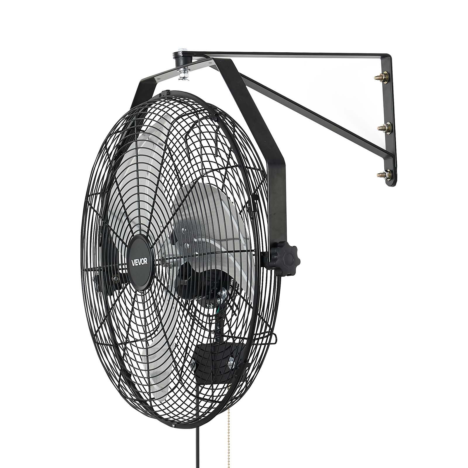 VEVOR Wall Mount Fan, 18 in Wall Mounted Hanging Fan with IP44-rated Protection, 3-Speed, Long Airflow Distance, Adjustable Rotation Angle, Powerful for Industry, Commercial, Garage, Workshop
