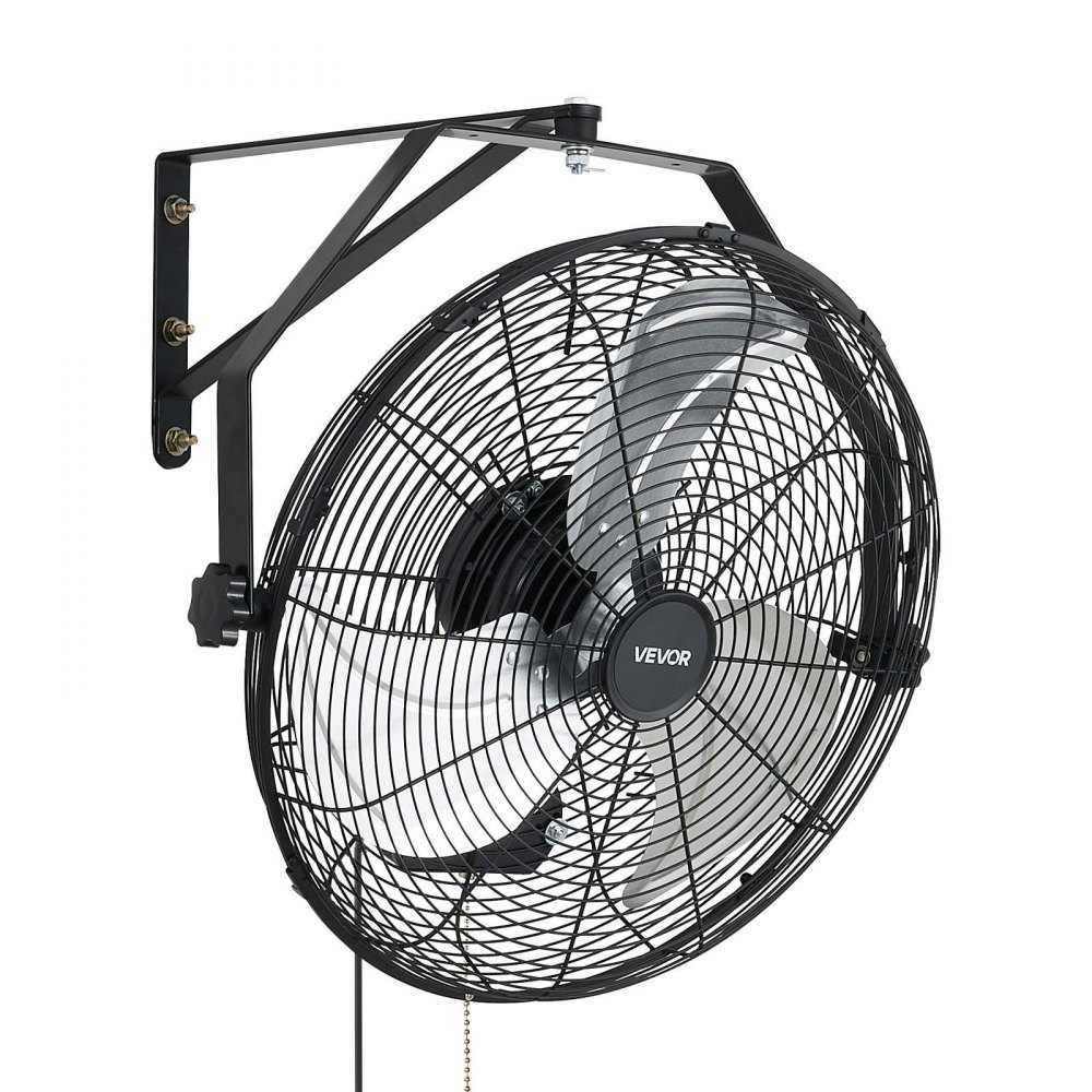 VEVOR Wall Mount Fan, 450 mm Wall Mounted Hanging Fan with IP44-rated Protection, 3-Speed, Long Airflow Distance, Adjustable Rotation Angle, Powerful for Industry, Commercial, Garage, Workshop, Gym