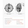 VEVOR Wall Mount Fan, 450 mm Wall Mounted Hanging Fan with IP44-rated Protection, 3-Speed, Long Airflow Distance, Adjustable Rotation Angle, Powerful for Industry, Commercial, Garage, Workshop, Gym