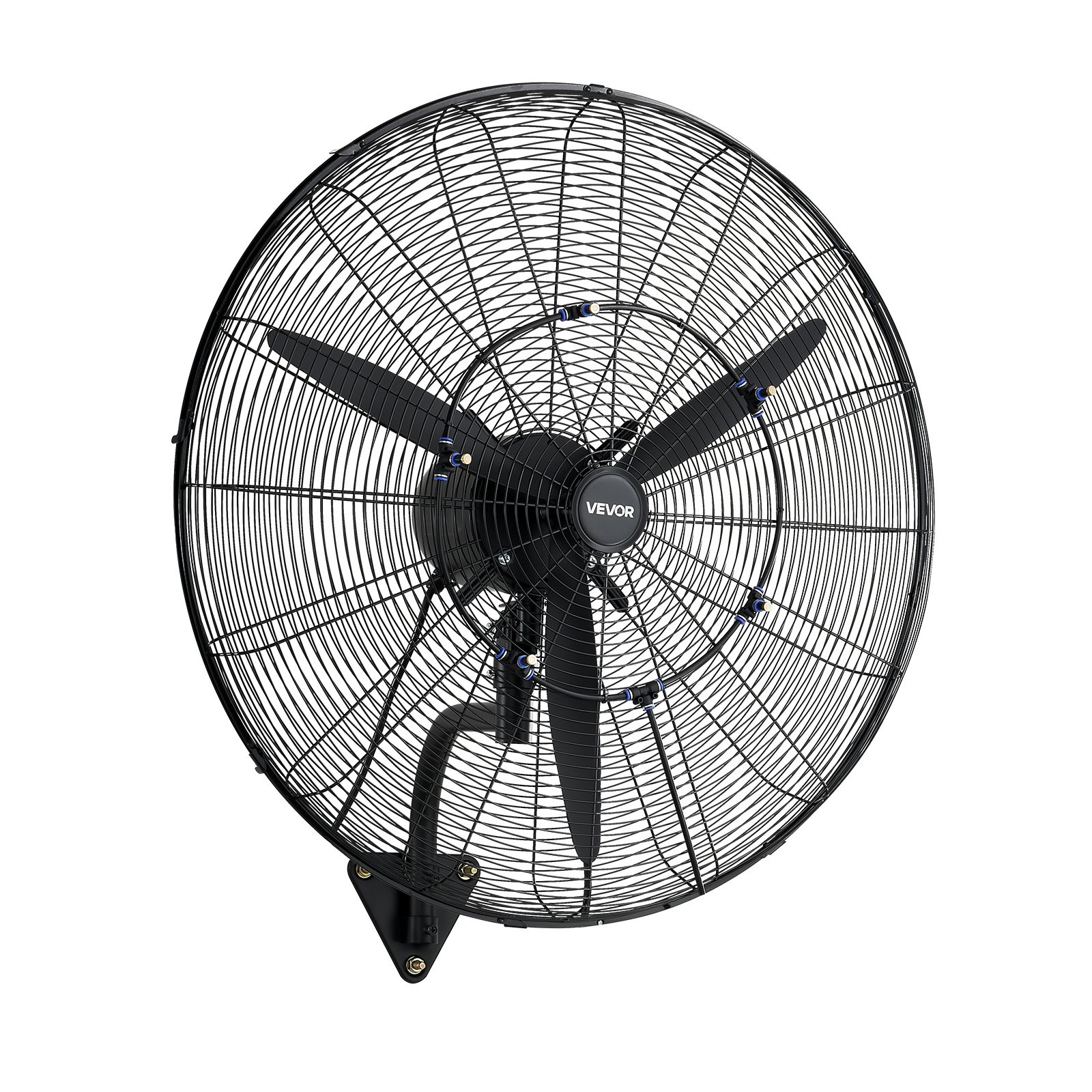 VEVOR Wall Mount Fan, 30 in Wall Mounted Hanging Fan with Oscillating & Mist, IP44-rated, 3-Speed, Powerful Air Reach, Mechanical Control, Long Airflow for Industry, Commercial, Garage, Workshop, Gym