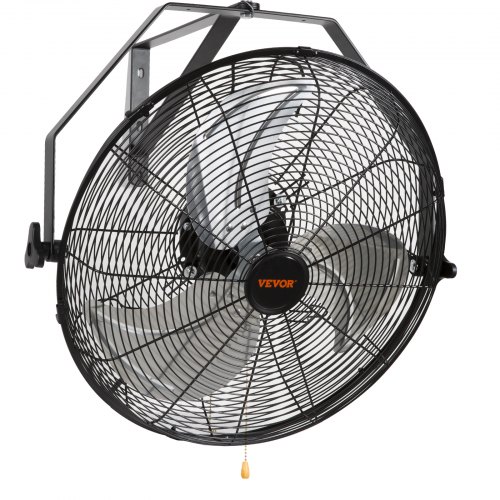 VEVOR Wall Mount Fan, 18 Inch, 3-speed High Velocity Max. 4150 CFM, Waterproof Industrial Wall Fan, Commercial or Residential for Warehouse, Greenhouse, Workshop, Patio, Black, ETL Listed