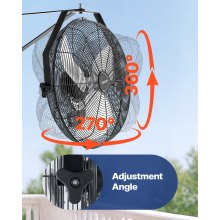 VEVOR 565mm Industrial Wall Mount Fan 3 Speed 4000 CFM Garage Warehouse Fan