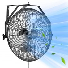 VEVOR 565mm Industrial Wall Mount Fan 3 Speed 4000 CFM Garage Warehouse Fan