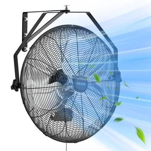 VEVOR 20 Inch Industrial Wall Mount Fan, High Velocity 4650 CFM Indoor Fan with 3 Speeds,  Powerful Motor Garage Wall Fan with Aluminum Blades for Workshop, Warehouse, Greenhouse, Commercial
