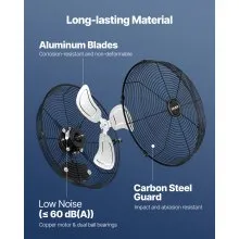 20 Inch Industrial Wall Mount Fan 3 Speed 4650 CFM for Garage Workshop