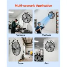 20 Inch Industrial Wall Mount Fan 3 Speed 4650 CFM for Garage Workshop