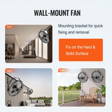 VEVOR Wall Mount Fan, 2 PCS 18 inch Waterproof, 3-speed High Velocity Max. 4000 CFM Industrial Wall Fan for Indoor, Commercial, Residential, Warehouse, Greenhouse, Workshop, Basement, Garage,Black