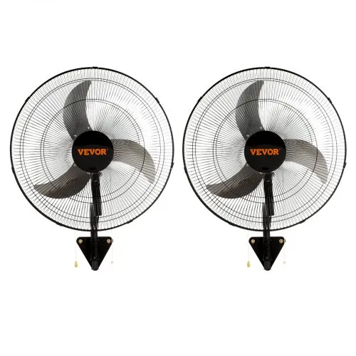 VEVOR Wall Mount Fan, 2 PCS 18 inch Oscillating, 3-speed High Velocity Max. 4000 CFM Industrial Wall Fan for Indoor, Commercial, Residential, Warehouse, Greenhouse, Workshop, Basement, Garage,Black