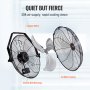 VEVOR wall mount fan with copper motor, double ball bearings, and all metal casing for rapid cooling.