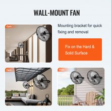 VEVOR Wall Mount Fan, 2 PCS 18 inch Manual 360-Degree Tilt Adjustment, 3-speed High Velocity Max. 4000 CFM Industrial Wall Fan for Indoor, Commercial, Warehouse, Workshop, Basement, Garage