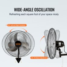 VEVOR Wall Mount Fan, 2 PCS 20 inch Oscillating, 3-speed High Velocity Max. 4000 CFM Industrial Wall Fan for Indoor, Commercial, Residential, Warehouse, Greenhouse, Workshop, Basement, Garage,Black
