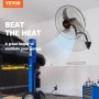 VEVOR nástěnný ventilátor kovový 44,5 cm ventilace 3 rychlosti