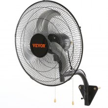 VEVOR Wall Fan Metal 44.5cm Ventilation 3 Speeds