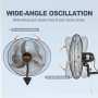 VEVOR Wall Fan Metal 49 cm Ventilation 3 Speeds