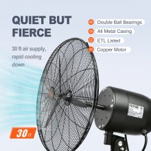 VEVOR 24" oscilačný nástenný hmlový ventilátor s 3 rýchlosťami 115 W