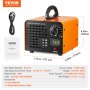 VEVOR Ozone Generator, 12000mg/h Ozone Machine Odor Remover, High Capacity Commercial/Industrial Ozone Generator Machine, Home Air Ionizers Deodorizer with 0-120 min Time Setting for Rooms, Cars, Pets