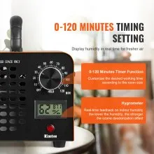 VEVOR Ozone Generator, 12000mg/h Ozone Machine Odor Remover, High Capacity Commercial/Industrial Ozone Generator Machine, Home Air Ionizers Deodorizer with 0-120 min Time Setting for Rooms, Cars, Pets
