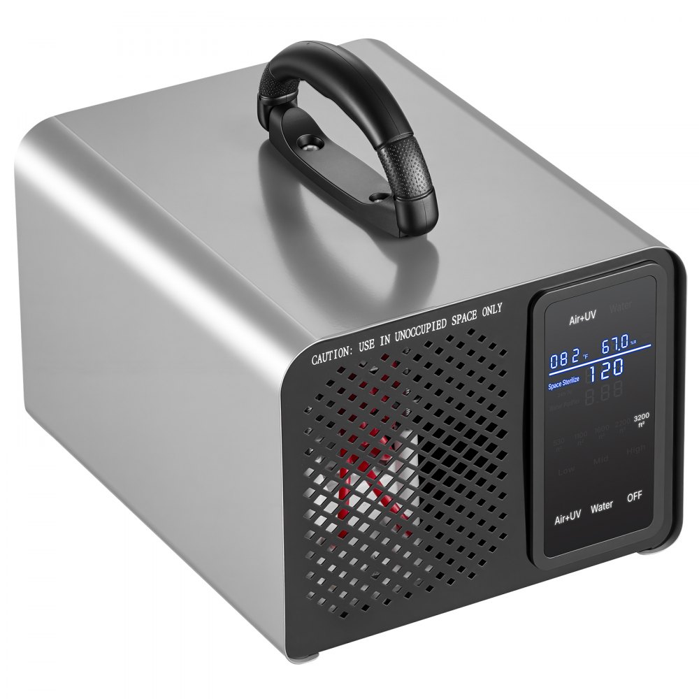 VEVOR Ozone Generator, 36000mg/h Commercial Ozone Machine, with 15s Delayed Start & Area-Based Timer & LCD Touchscreen Display, Industrial Deodorizer for Car, Smoke, Home Odors, Up to 3200 sq.ft