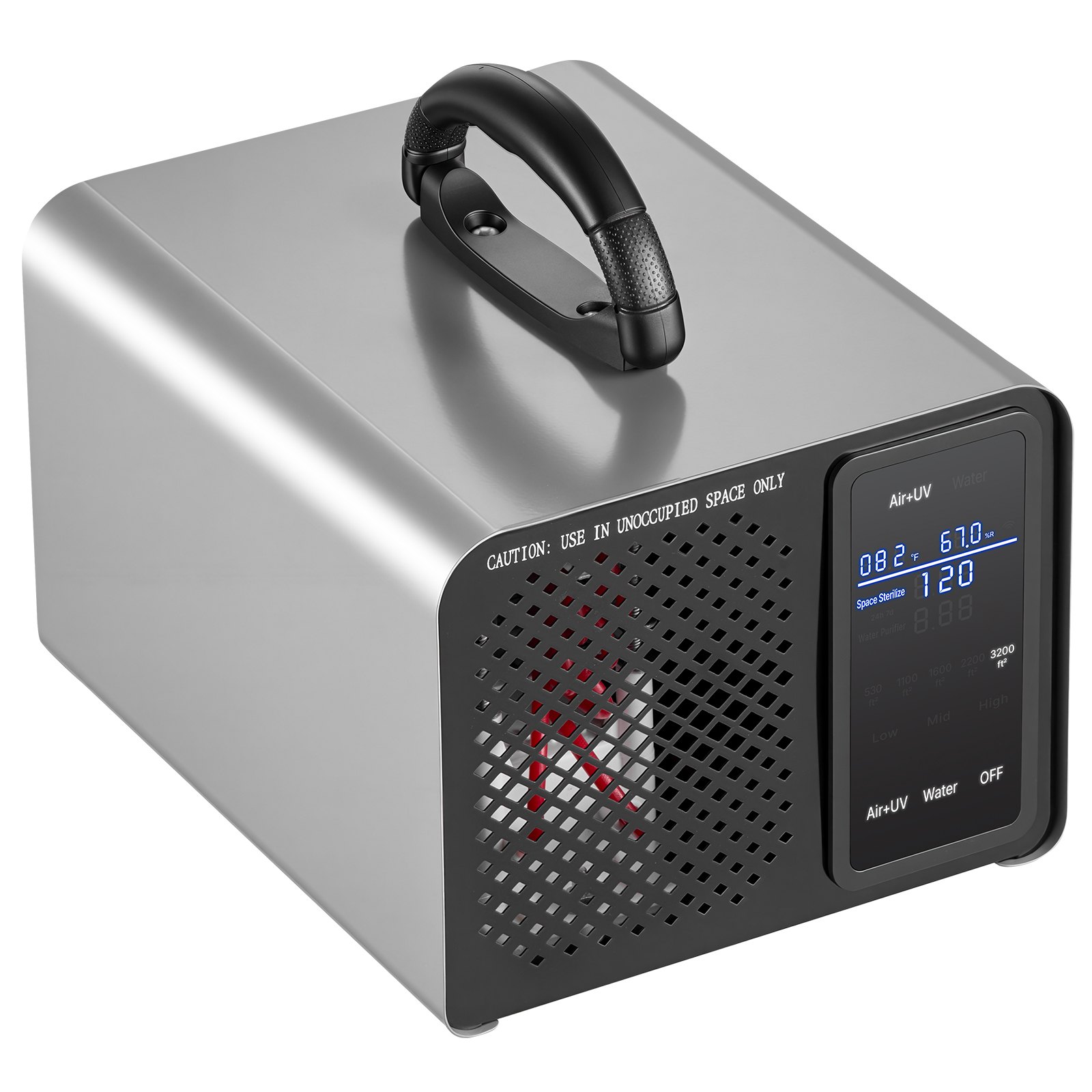 VEVOR Ozone Generator, 36000mg/h Commercial Ozone Machine, with 15s Delayed Start & Area-Based Timer & LCD Touchscreen Display, Industrial Deodorizer for Car, Smoke, Home Odors, Up to 3200 sq.ft