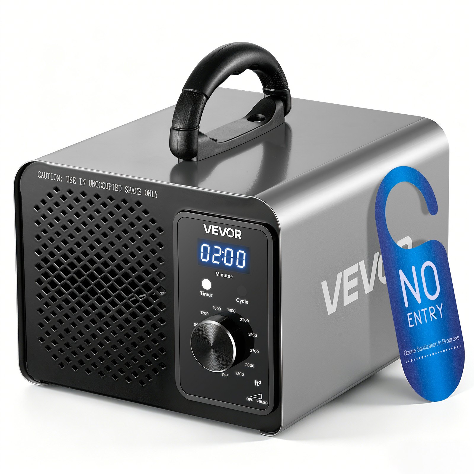VEVOR Ozone Generator, 36000mg/h Commercial Ozone Machine, 15s Delayed Start & Timer & Rotary Encoder Knob & Odor-Treatment Cycle Mode, Industrial Deodorizer for Car, Smoke Odorss,Up to 3200 sq.ft