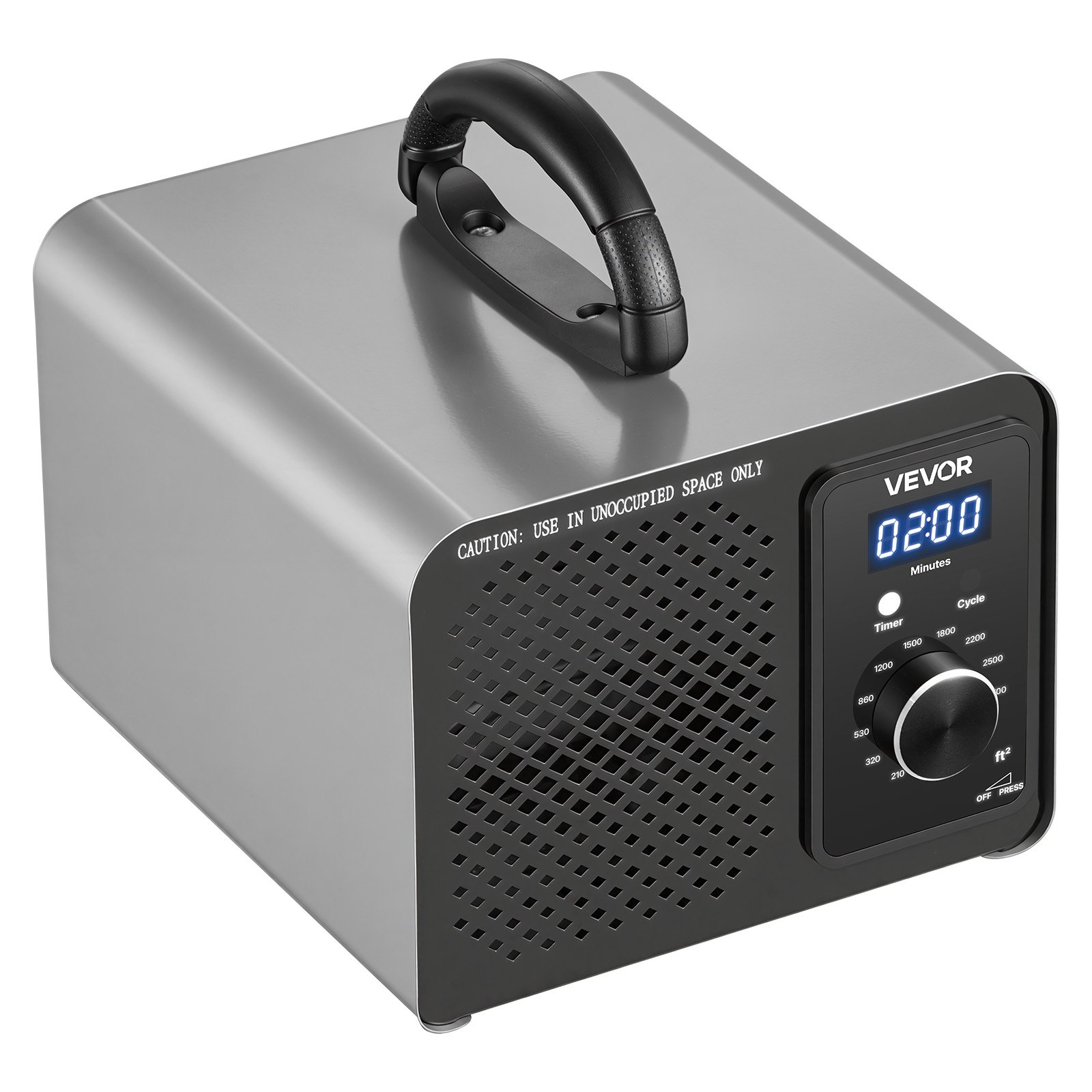 VEVOR Ozone Generator, 36000mg/h Commercial Ozone Machine, 15s Delayed Start & Timer & Rotary Encoder Knob & Odor-Treatment Cycle Mode, Industrial Deodorizer for Car, Smoke Odorss,Up to 3200 sq.ft