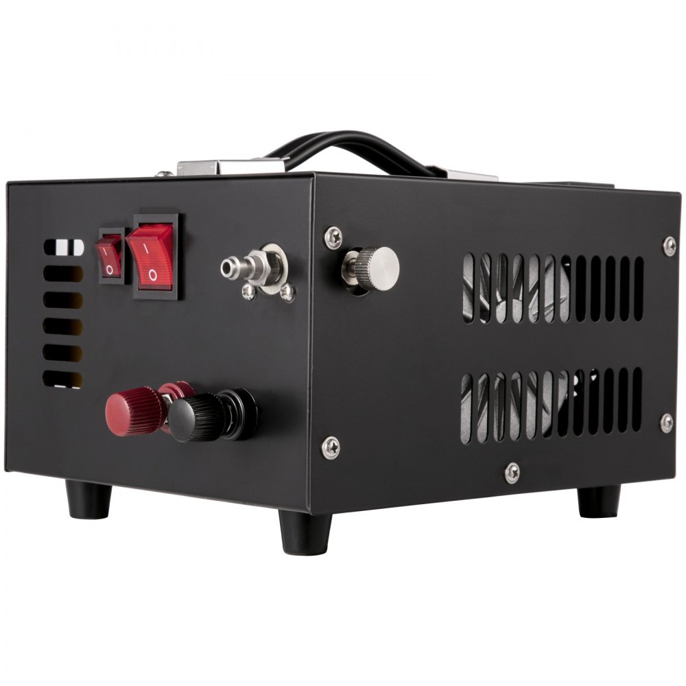 VEVOR PCP Air Compressor, 4500PSI/30Mpa Paintball Air Compressor, DC12V/AC110V Portable PCP Air Compressor, Manual-Stop PCP Air Rifle Pump, High Pressure Paintball and Scuba Tank Compressor Pump