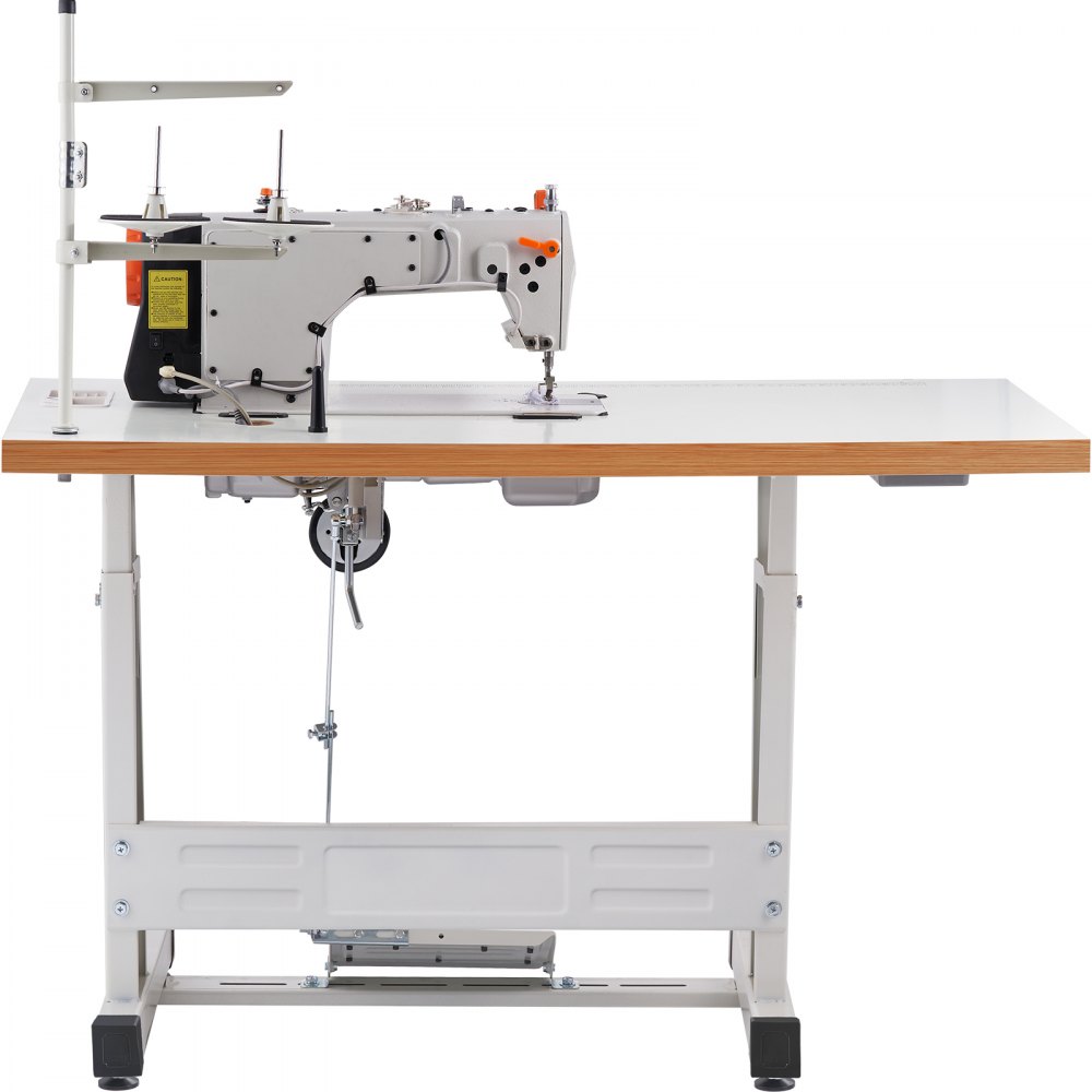 VEVOR Industrial Sewing Machine, 550W Heavy-duty Lockstitch Sewing Machine with Servo Motor Table Stand, Electro-mechanization Intelligent Start-stop, 0-5mm Industrial Straight Stitch 5000s.p.m