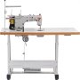 VEVOR Industrial Sewing Machine, 550W Heavy-duty Lockstitch Sewing Machine with Servo Motor Table Stand, Electro-mechanization Intelligent Start-stop, 0-5mm Industrial Straight Stitch 5000s.p.m