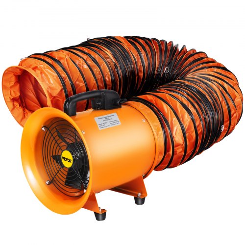 VEVOR Utility Blower Fan 10 inch with 10M Duct Hose,250MM Portable Ventilator,0.45HP 1520 CFM High Velocity Utility Blower,Mighty Mini Low Noise,for Factories Basements Shipyards Farm