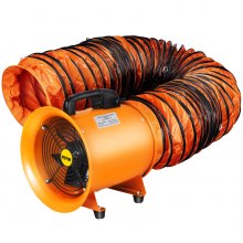 VEVOR Utility Blower Fan, 10 Inches, 320W 1518 CFM High Velocity Ventilator w/ 32.8 ft/10 m Duct Hose, Portable Ventilation Fan, Fume Extractor for Exhausting & Ventilating at Home and Job Site