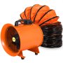 VEVOR Ventilateur utilitaire 12 pouces, ventilateur haute vitesse, ventilateur portable, extracteur de fumée (ventilateur 12 pouces avec conduit)