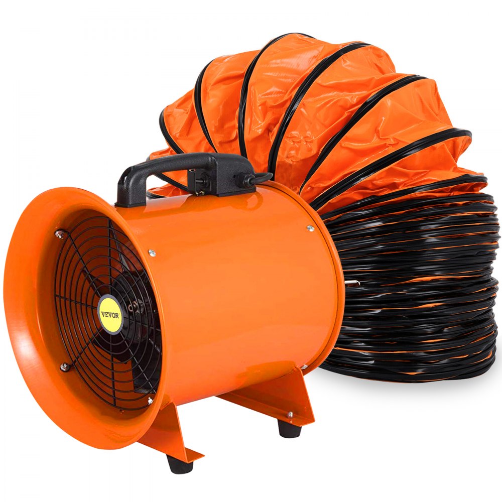 Odsávač prachových výparov 12-palcový 300 mm ventilačný ventilátor Priemyselný ventilátor + 10 m PVC potrubie