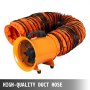 8'' Extractor Fan Blower Portable W/5m Duct Hose Exhaust Ventilator Rubber Feet