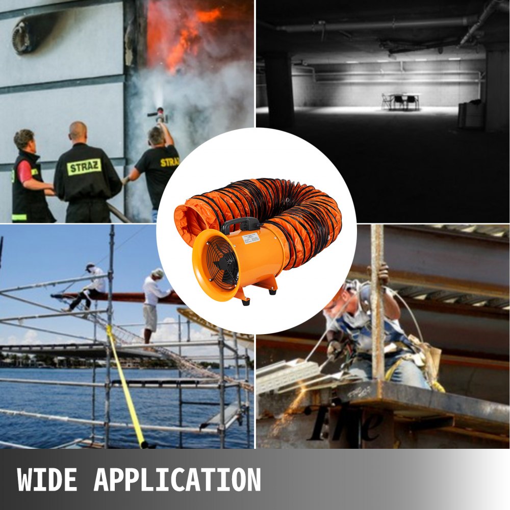 200mm Industrial Extraction Fan w/5m Hose Ventilator Blower Spray Paint Workshop