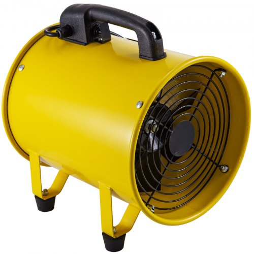 VEVOR Portable Ventilator 10”Portable Ventilation Fan 1750-2800m3/h Utility Blower Explosion Proof Fan 320W Confined Space Fan w/ 10M Blower Hose Cylinder Fan for Factories Ventilation Blower