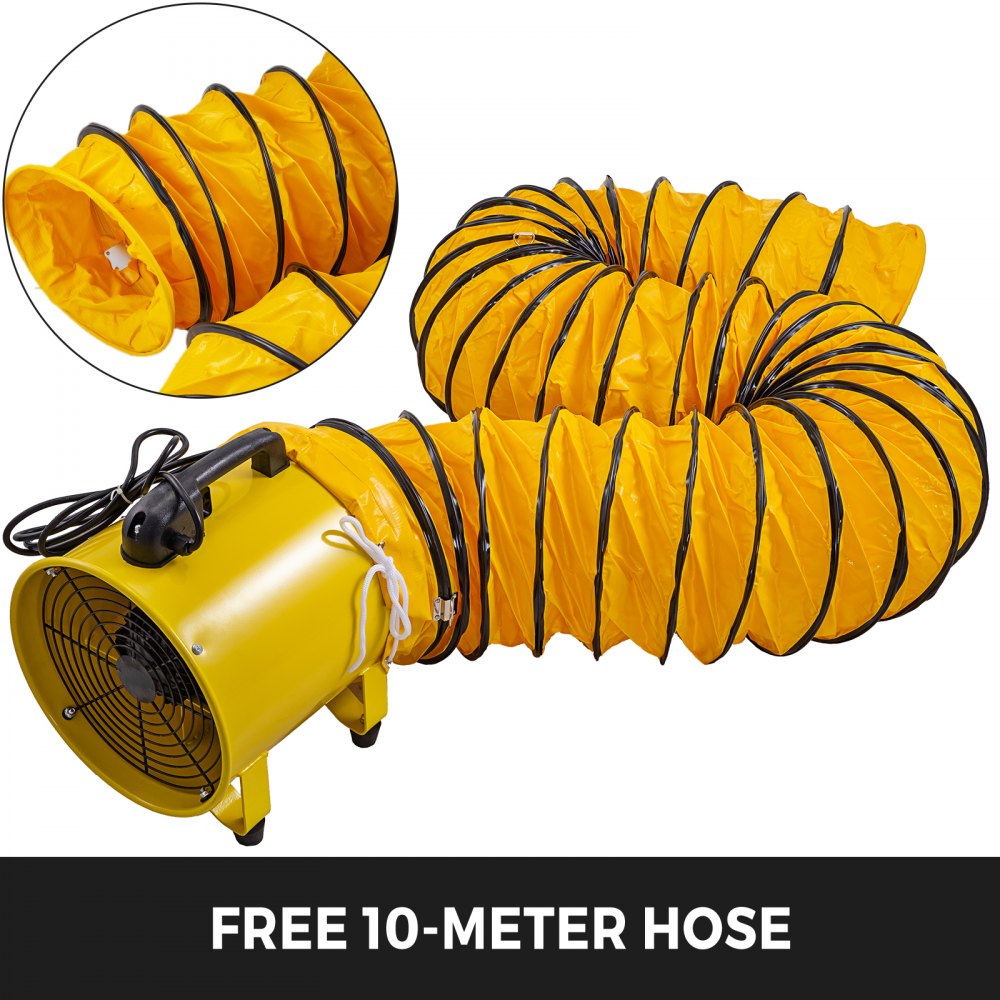 VEVOR 250mm Industrial Extraction Fan 2 Speed 5m Ventilator Blower Spray Paint