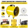 VEVOR Utility Blower Fan, 16 Inches, 1100W 2160 & 3178 CFM High Velocity Ventilator w/ 32.8 ft/10 m Duct Hose, Portable Ventilation Fan, Fume Extractor for Exhausting & Ventilating at Home and Job Site