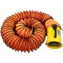 Portable Ventilation Fan 8" With 10m Pvc Ducting Utility Blower 1020-1500m³/h