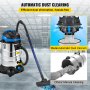 VEVOR Dust Extractor Collector, 30L / 8 Gallon Capacity, HEPA Filtration System Automatic Dust Shaking, 1200W Powerful Motor Wet & Dry Vacuum Cleaner, Heavy-Duty Shop Vacuum with Attachments