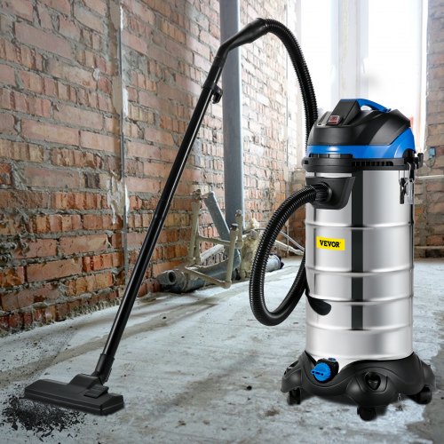 VEVOR Extractor Collector, 11 Gallon Capacity, HEPA Filtration System Automatic Dust Shaking, 1200W Powerful Motor Wet & Dry Vacuum Cleaner, 11 GAL, Silver