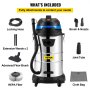 VEVOR Wet/Dry Vacuum, 13.5 Gallon Capacity, HEPA Filtration Automatic Dust Shaking, 1200 W Powerful Motor Dust Collector, Heavy-Duty Shop Vacuum with Attachments, ETL Listed