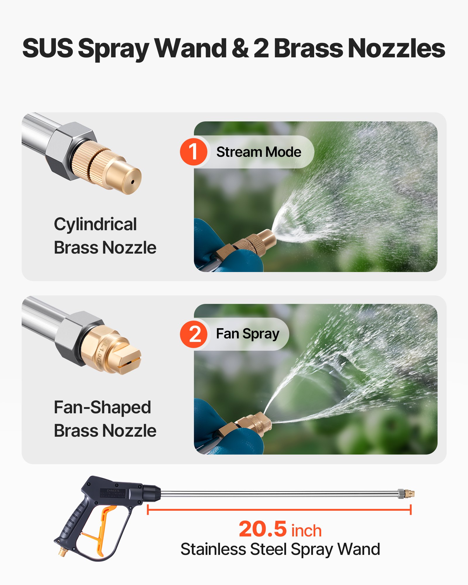 VEVOR Industrial Sprayer, 17L Large Capacity, Stainless Steel Concrete Sprayer with Ergonomic Handle & Removable Cart, 1.2 m & 3 m Hose, Concrete Sealer Sprayers for Form Oils Construction