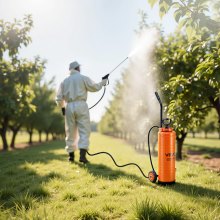 VEVOR Stainless Steel Industrial Sprayer with Cart 5 Gal Hand Pump Sprayer