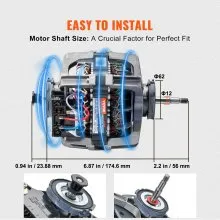 VEVOR DC31-00055G Dryer Drive Motor, 1/3HP, 1630RPM, Compatible with Samsung Kenmore, Replacement for 40299032011, 40299032012, 59289622, DV330AGB, DV331AEW, DV350AER, DV350AGR