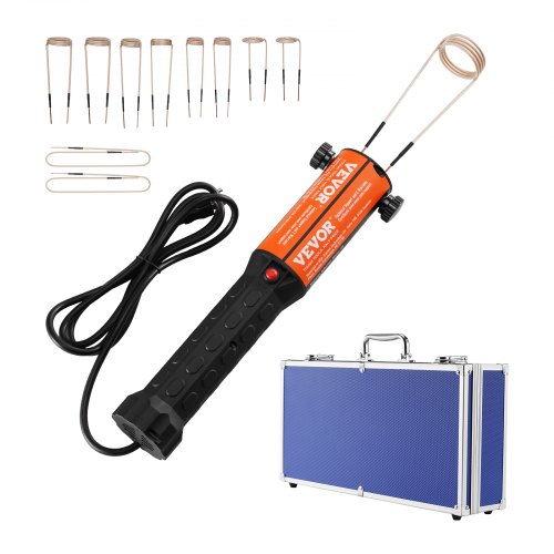 VEVOR Magnetic Induction Heater Kit, 1000w 110V Portable Hand-held Induction Heater with 10PCS Induction Coils, Flameless Induction Heater Bolt Remover with Case, Fit for Removing Rusty Bolts & Nuts