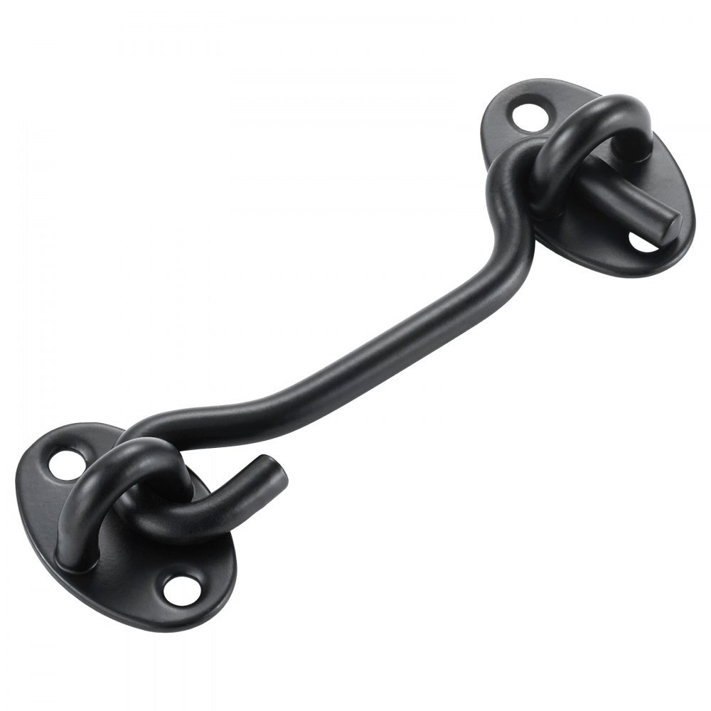 VEVOR Hook and Eye Gate Latch, 2 Pack Barn Door Latch Hook with Mounting Screws, Stainless Steel Hook and Eye Latch, Hook Lock for Sliding Barn Door, Cabinet, Window, Gate, Fence, Bathroom, Black