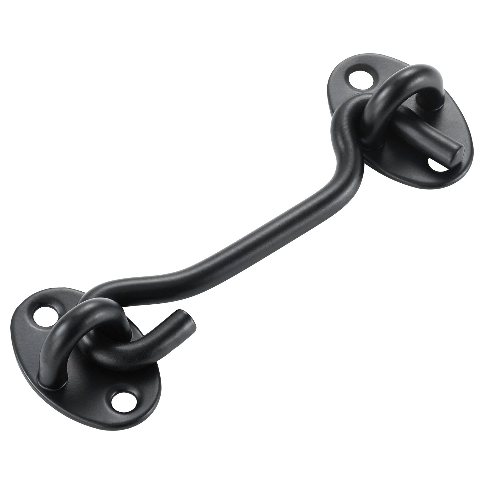 VEVOR Hook and Eye Gate Latch, 2 Pack Barn Door Latch Hook with Mounting Screws, Stainless Steel Hook and Eye Latch, Hook Lock for Sliding Barn Door, Cabinet, Window, Gate, Fence, Bathroom, Black