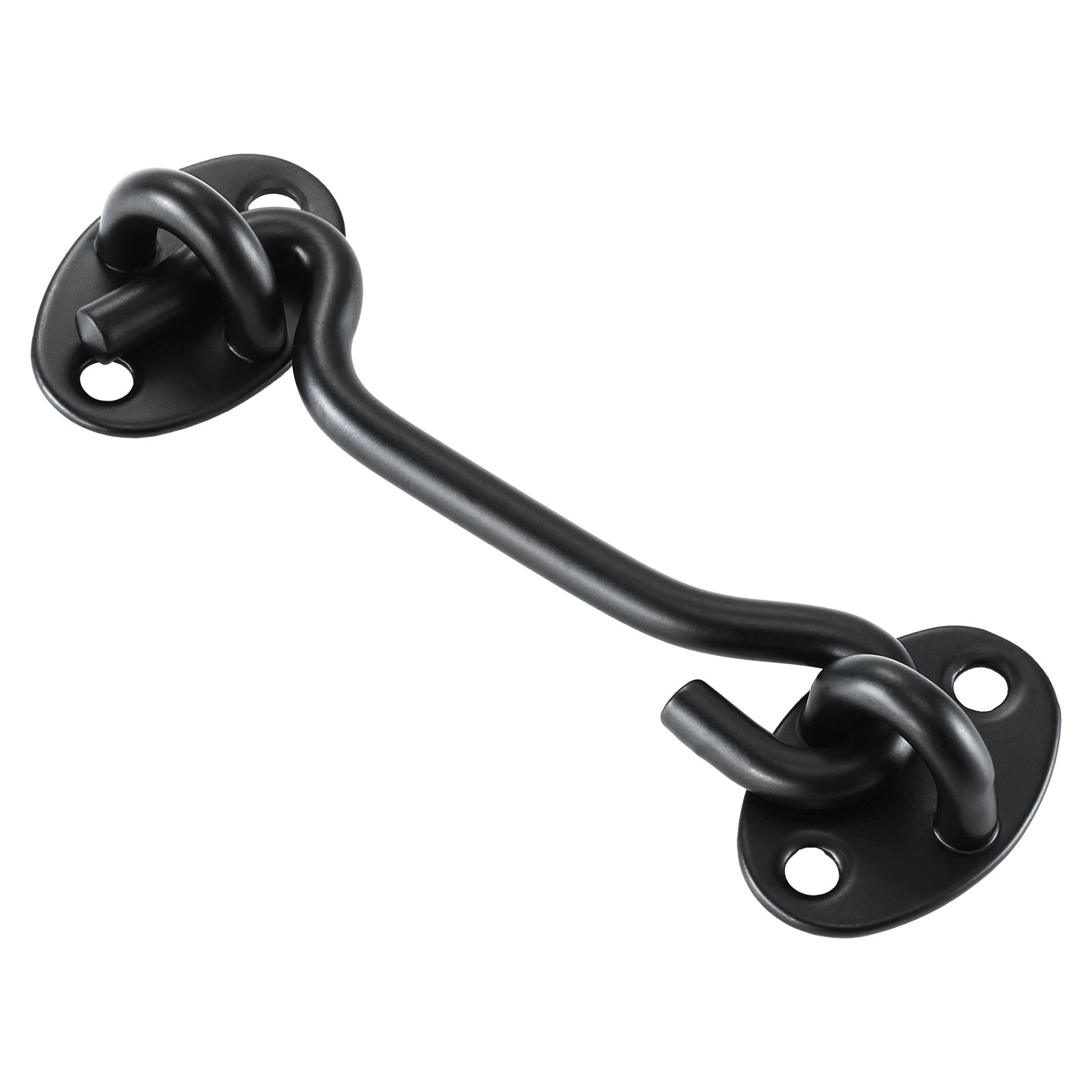VEVOR Hook and Eye Gate Latch, 2 Pack Barn Door Latch Hook with Mounting Screws, Stainless Steel Hook and Eye Latch, Hook Lock for Sliding Barn Door, Cabinet, Window, Gate, Fence, Bathroom, Black
