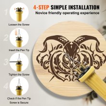 VEVOR Wood Burning Kit, 200~700°C Adjustable Temperature with Display, Wood Burner with 1 Pyrography Pen, 23 Wire Nibs, 1 Pen Holder, 4 Wood Chip, 1 Screwdriver, 1 Tweezers, 1 Craft Knife,1 Sponge